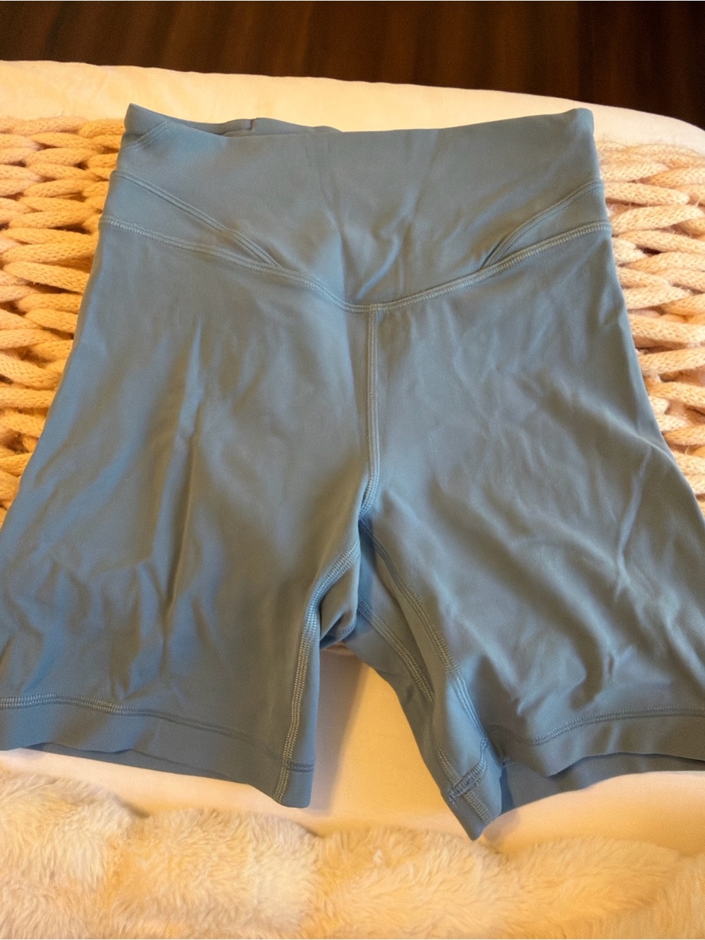 Lululemon High-Waist Women’s Performance Shorts — Dusty Blue